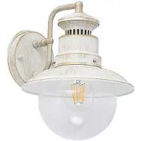 LINDBY Wandlamp buiten GWENDOLYN, dimbaar, wit / opaal, metaal, Antiek, Wandlamp buiten