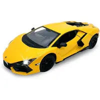 Jamara Lamborghini Revuelto, metalen model, schaal 1:24, geel, inclusief knoopcelbatterijen