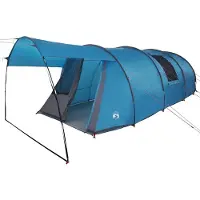 vidaXL Tunneltent voor 4 Personen 4-persoons Blauw en Grijs