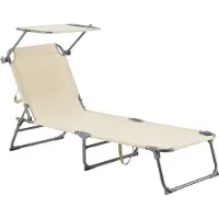 En.casa Ligbed met luifel Getaria 189x57x28 cm 115 kg beige