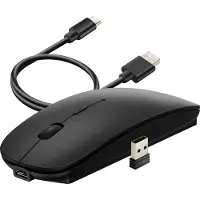 Wiwu , Draadloze muis en oplaadbare compacte 2.4G USB-dongle, Zwart