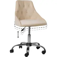 Beliani PARRISH - Bureaustoel - Beige - Fluweel