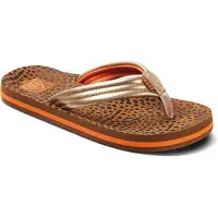 Reef Kids Ahiwild Meisjes Slippers - Bruin/Goud - Maat 33