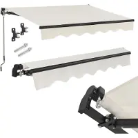 Juskys Zonnescherm / Luifel - 350 x 300 cm - Beige - Incl. Bevestigingsmaterialen