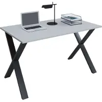 VCM Houten bureau | H. 76 x B. 140 x T. 80 cm | Computertafel eenvoudig | voeten gemaakt van hoogwaardig metaal | Werktafel | Kantoormeubilair - Lona X