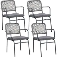 Beliani TACENO - Tuinstoel set van 4 - Grijs - Metaal/Aluminium