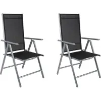 Casaria Tuinstoel Bern Set van 2 Zilver Aluminium