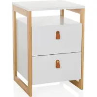 Hjh LIVING Ladeblok / bijzettafel TAROLO III 40x40x60 cm 2 laden wit
