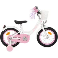 AMIGO Spiel + Freizeit GmbH Perfect Meisjesfiets - Kinderfiets voor Meisjes - 14 Inch 22 cm - Terugtraprem - Wit/Roze