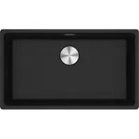 Franke Maris vlakke spoel, Fragranit wasbak MRG 210-72 Onyx, met drukknop, roestvrij staal, vanaf 80 cm. Artikelnummer: 135.0682.