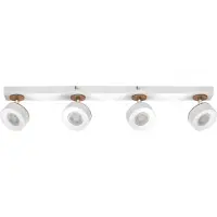 Osram LED plafondspot PLUTO, wit, 4 spots metaal 3.000 K PLUTO, wit / opaal, Woon-/ Eetkamer, metaal