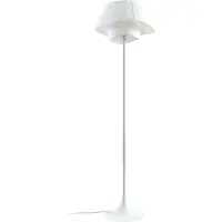 LINDBY Vloerlamp Eryndor , wit / opaal, Woon-/ Eetkamer, metaal, vloerlamp
