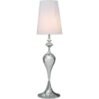 Invicta Vloerlamp LUCIE 160 cm wit zilver nylon kap barokstijl wit - 38572