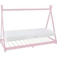 ML-Design Kinder ledikant Tipi | hout roze 175x27x22 cm kinderbedden | NADUVI