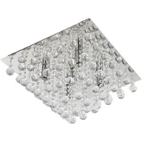 LINDBY Plafondlamp , Annica, dimbare, Doorzichtig, Woonkamer, Metaal, Modern