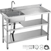 Vevor RVS spoelbak (120 x 50 x 94 cm)