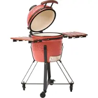 Beliani KAMADO - Houtskoolgrill - Rood - Keramiek