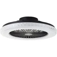 Brilliant Badria - Plafondventilator - Met verlichting - LED 40W - 3000K-6500K - Dimbaar - Zwart - Crystal effect - Zeer stil