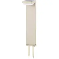 LINDBY LED sokkellamp Eleazar, beige, aluminium, sensor dimbaar, crème / amber, Aluminium, Solar buitenverlichting