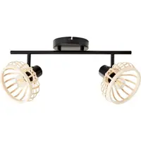Brilliant 99738/76 Norah Plafondlamp Zwart/Natuur - 2 x E14