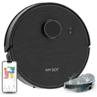 MYBOT X9 - Robotstofzuiger Met Dweilfunctie - 6500PA Zuigkracht - Ideaal voor Huisdieren - Zelflerende Robotstofzuiger - Met Laadstation - Uitgebreide Mapping - LDS Laser Navigatie