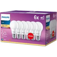 Philips LED lamp E27 | Peer A60 | Mat | 2700K | 7W (60W) | 6 stuks