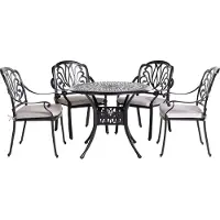 Beliani ANCONA - Tuinset voor 4 - Zwart - Aluminium