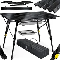 Kesser Campingtafel inklapbare Tafel - Vouwtafel voor Buiten en Camping 90 x 53 cm - Zwart