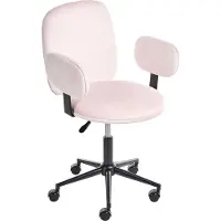 Beliani MORAGA - Bureaustoel - Pastelroze - Fluweel