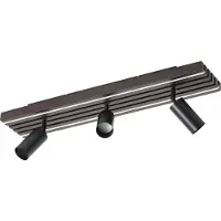 LUCANDE LED plafondspot Tiron, 3-lamps, 70 cm, eikenhout dimbaar, hout donker, Woon-/ Eetkamer, Hout, Modern, LED plafondlamp