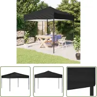 The Living Store De Living Store partytent, inklapbaar, zwart, 3x3 meter