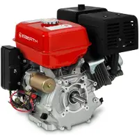 Eberth 15 pk benzinemotor met een as van 25 mm diameter, elektrische start, 17Ah 12V accu, stationaire motor, kartmotor, aandrijfmotor met oliedruksensor
