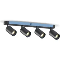 Calex Plafondspot GU10 | Rond | 4 spots | Zwart