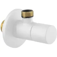 Sapho Hoekkraan met rozet, rond, 1/2"x 3/8", wit mat