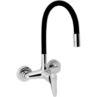 Novaservis Titania Iris New - Keukenkraan met flexibele arm, zwart/chroom 94480,0C