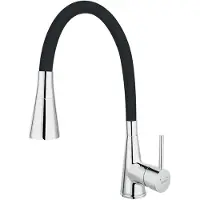 Novaservis Ferro - Keukenkraan met flexibele arm en sproeikop, zwart/chroom 70720,0C