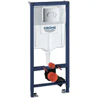 GROHE Solido - Inbouwreservoir voor hangend toilet inclusief Arena Cosmopolitan drukknop, chroom 38981000
