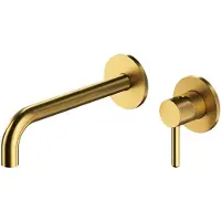 Omnires Y - Inbouw wastafelkraan, 2-gats installatie, met inbouwdeel, geborsteld goud Y1215HLGLB
