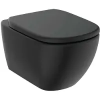 Ideal standard Tesi - Hangend toilet met toiletbril SoftClose, RimLS+, zijde zwart T5361V3
