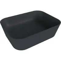 Polysan Banera Square opzetwastafel, gegoten marmer, 50x36cm, antraciet mat