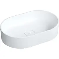 Omnires Ovo M+ - Opzetwastafel, 55x36 cm, zonder overloop, mat wit OVOUNBM