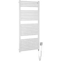 Aqualine Tondi-E elektrische badkamerradiator, recht, 600x1330 mm, 600 W, wit