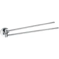 Sapho X-Round Dubbele handdoekhouder 42cm, verstelbaar, chroom