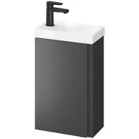 Cersanit Moduo - Kast met wastafel, 59x39x22 cm, 1 deur, scharnieren L/R, antraciet S801-467-DSM
