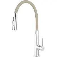 Ferro Keukenmengkraan met flexibele, beige slang, model 70730,0BE