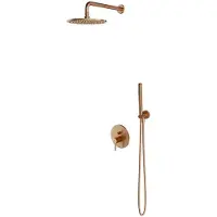 Omnires Y - Doucheset met inbouwkraan, met inbouwdeel, diameter 25 cm, geborsteld koper SYSY35CPB