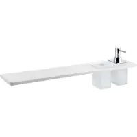 Sapho Abeline Rockstone Plank, 1 Glas + 1 Zeepdispenser/chroom, 600mm, wit mat
