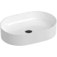 Ravak Ceramic - Opzetwastafel 550x370 mm, zonder overloop, wit XJX01155001