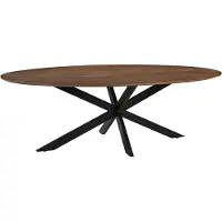 Label51 James Eetkamertafel - Bruin - Hout - 240 cm - Ovaal
