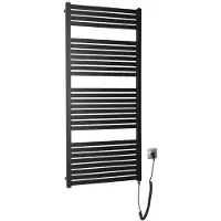 A&n&a aqualine Tondi-E Elektrische badkamerradiator, recht, 60x133cm, 600W, mat zwart